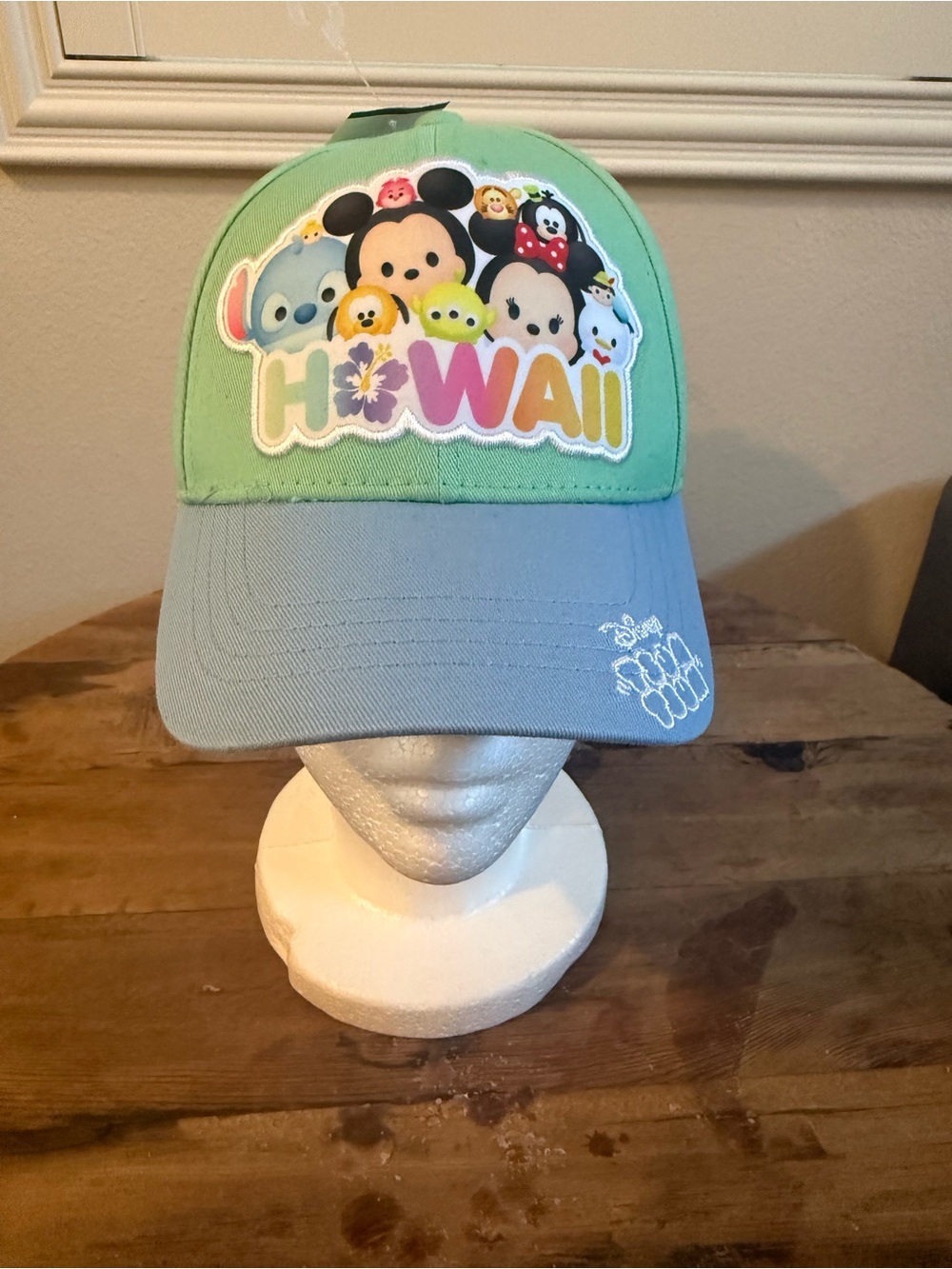 Disney Kids Cap with Tsum Tsum Hawaii Patch - Light Green and Light Blue